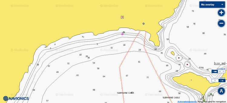 Открыть карту Navionic якорных стоянок яхт в бухте Святого Деметроса