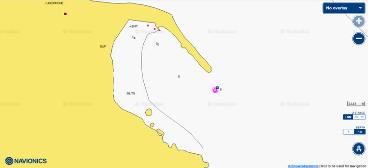 Открыть карту Navionic якорной стоянки яхт в гавани Хорефто