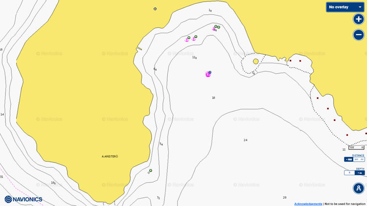 Открыть карту Navionic якорной стоянки яхт в бухте Святого Гермогена