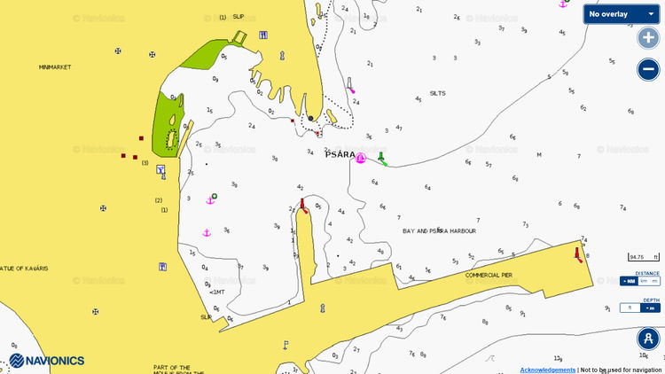 Открыть карту Navionics стоянки яхт в порту Псара