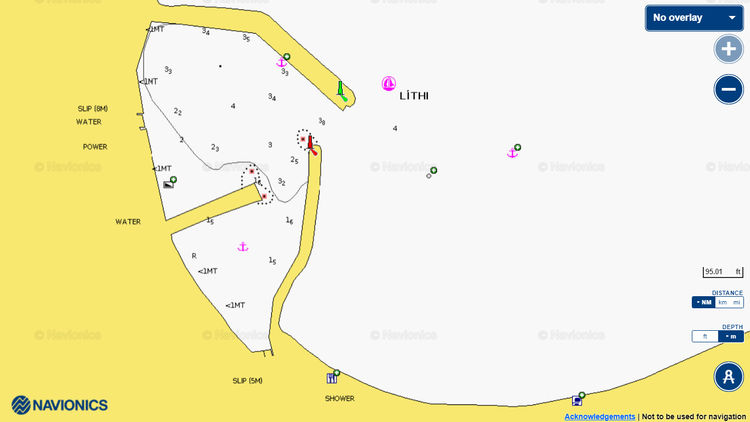 Открыть карту Navionics стоянки яхт в фишпорту Лити
