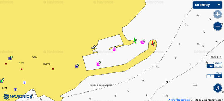 Открыть карту Navionics стоянки яхт в марине Айос Кирикос