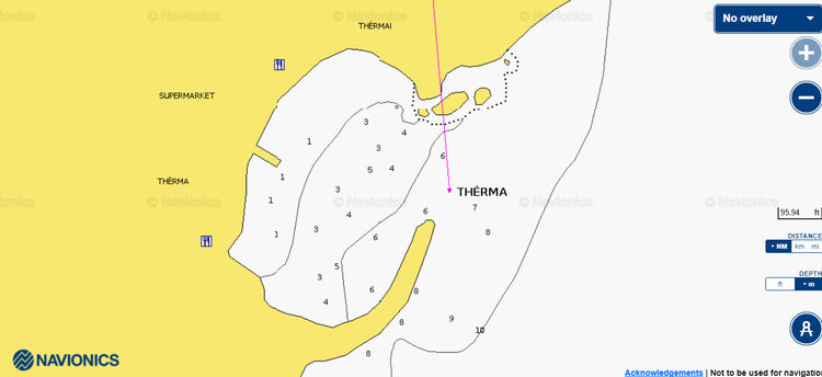 Открыть карту Navionics стоянок яхт в гавани Терма