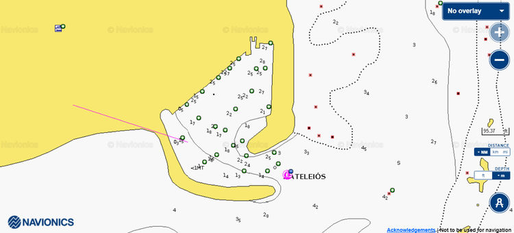Открыть карту Navionics стоянок яхт в порту Кателиос