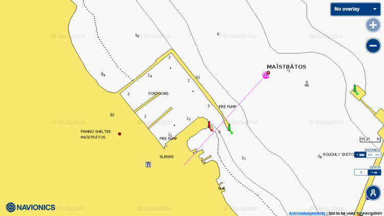 Открыть карту Navionics стоянок яхт в марине Порт-де-Печ. Остров Кефалония. Ионическое море. Греция