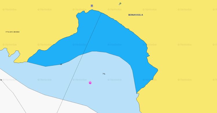 Открыть карту Navionics якорной стоянки яхт в Бонассола.