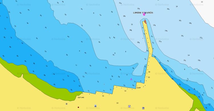 Открыть карту Навионикс стоянки яхт в Ставрос