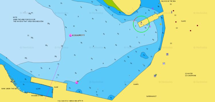 Открыть карту Навионикс стоянок яхт в фишпорту Кемароти
