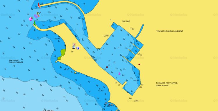 Открыть карту Навионикс стоянок яхт в фишпорту Фанари
