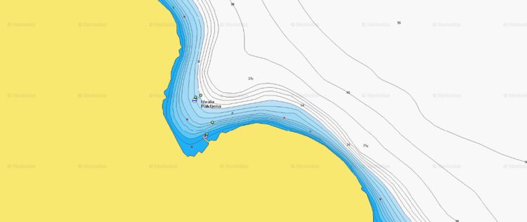 Открыть карту Навионикс якорной стоянки яхт на буях в бухте Паклина