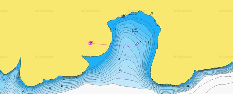 Открыть карту Navionics стоянок яхт в бухте Пржина