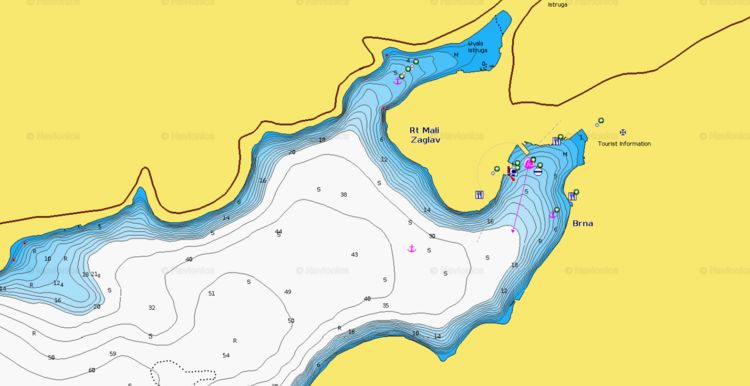 Открыть карту Navionics стоянок яхт в Брна