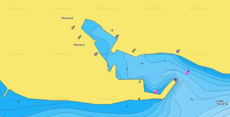 Открыть карту Navionics стоянки яхт в порту Сечурай
