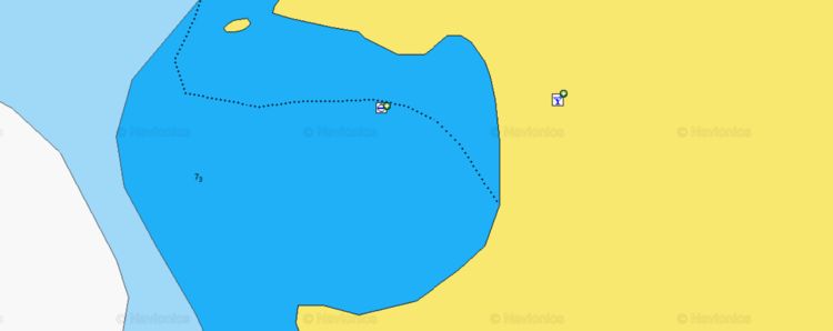 Откыть карту Navionics стоянки яхт на буях в бухте Киртонс