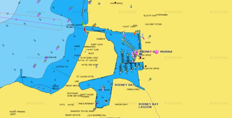 Открыть карту Навионикс яхтенной марины Родни Бэй