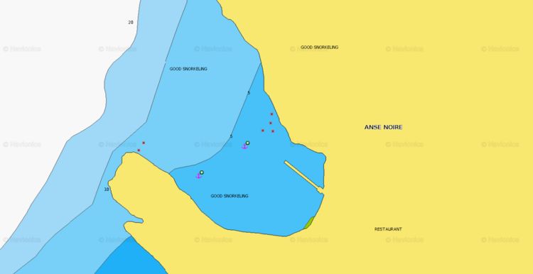 Откыть карту Navionics якорной стоянки яхт в Черной бухте