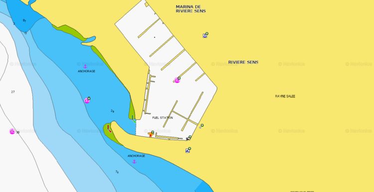 Откыть карту Navionics яхтенной марины Ривьер Сенс