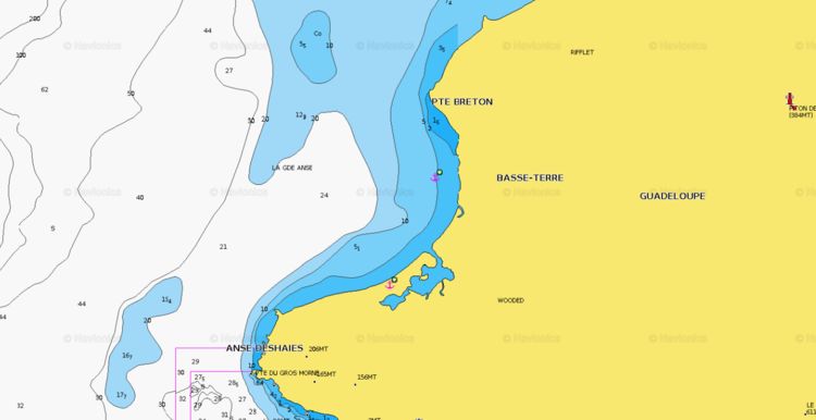 Откыть карту Navionics якорной стоянки яхт в Большой бухте