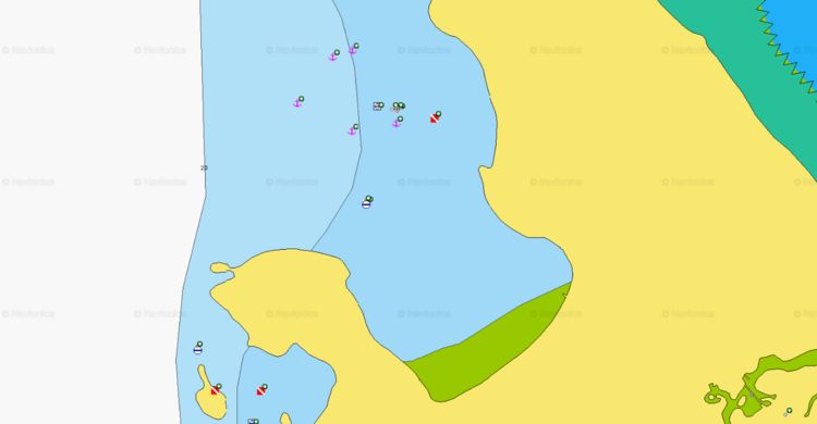 Открыть карту Navionics якорных стоянок яхт в бухте Ло Лана на Пхи-Пхи Доне. Тайланд.