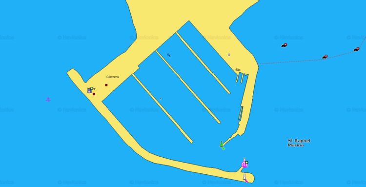 Открыть карту Навионикс яхтеннаой марины Сан Рафаэль