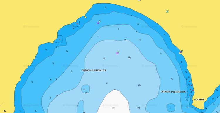 Открыть карту Navionics стоянок яхт в марине Пароика