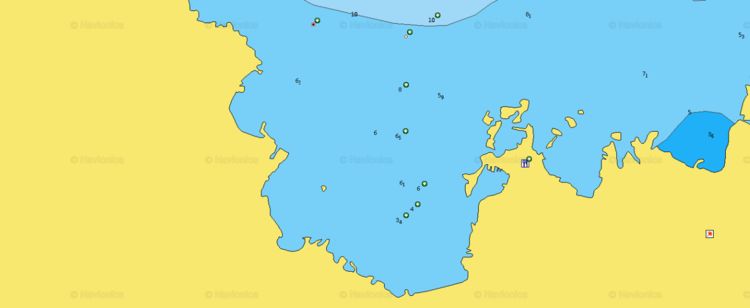 Открыть карту Navionics якорных стоянок яхт в Мандраки