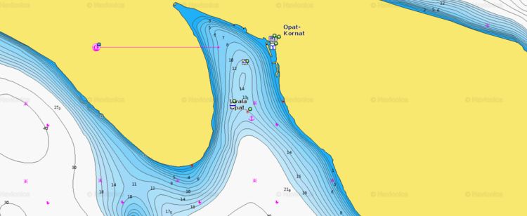 Открыть карту Navionics стоянок яхт в бухте Лаваса на острова Лаваса
