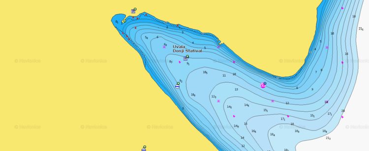 Открыть карту Navionics стоянок яхт в бухте Доньи Стативал