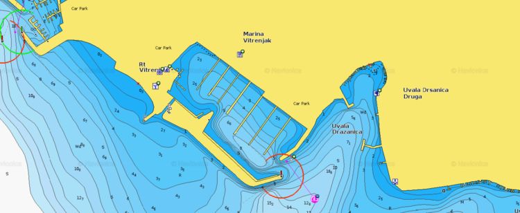 Открыть карту Navionics стоянок яхт в яхтенной марине Витреняк
