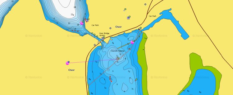 Открыть карту Navionics стоянок яхт в Осоре