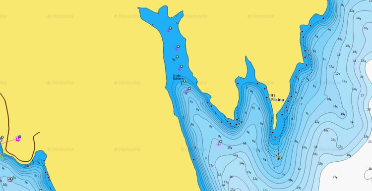Открыть карту Navionics якорной яхт в бухте Балдарин