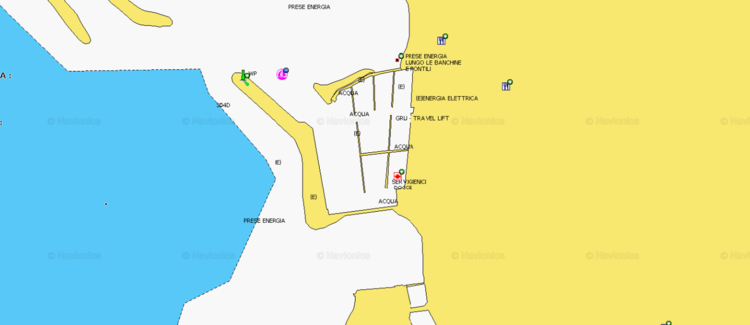 Открыть карту Navionics стоянок яхт в марине Арденза
