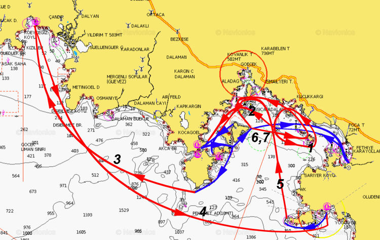 Открыть карту Navionics акватории Парусного Ралли Турция 2019