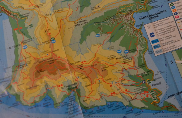 Схема маршрутов парка Портофино