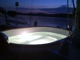 Aft deck HOT TUB, ready to enjoy the evening!