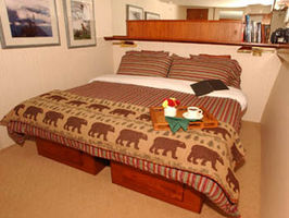 Guest Cabin with King Bed. Converts to 2 twin beds.