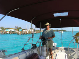Capt. Tim at the helm