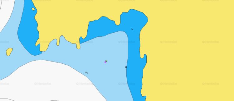 Открыть карту Navionics стоянок яхт в бухте Кала дель Корво