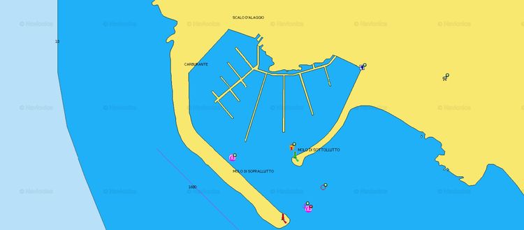 Открыть карту Навионикс яхтенная марина Изола Росса