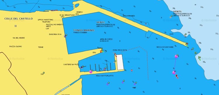 Открыть карту Навионикс стоянки яхт в Термини Имерезе