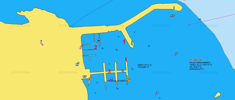 Открыть карту Навионикс стоянки яхт в Чефалу
