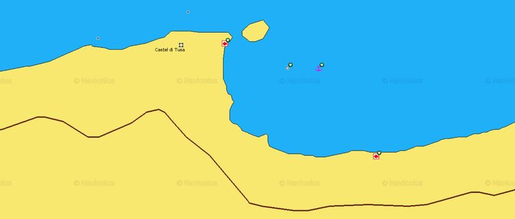 Открыть карту Navionics стоянок яхт у замка Туса