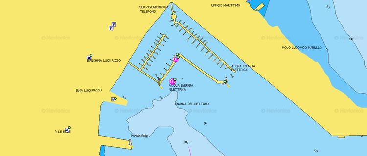 Открыть карту Navionics стоянок яхт в марине Санта-Мария-Маджоре